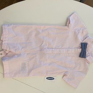 Old navy baby boys 6-12 month pink with bow tie